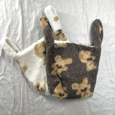 ボアくま手提げ