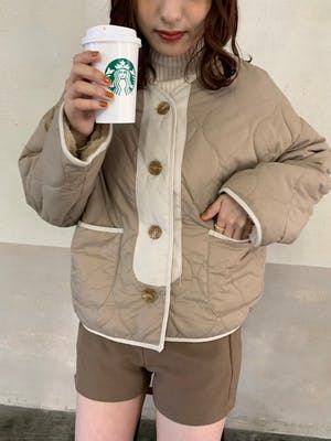 淡色キルティングリバーシブルブルゾン