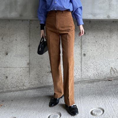 high-waist corduroy pants