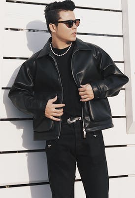 fake leather jacket